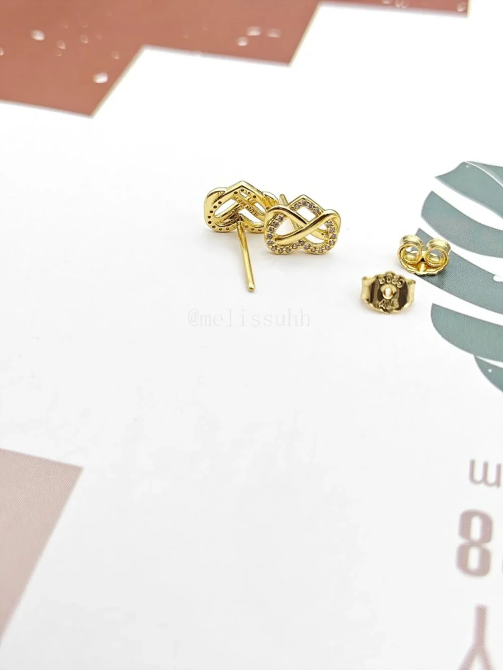 Pandora Sparkling Infinity Heart Stud Earrings